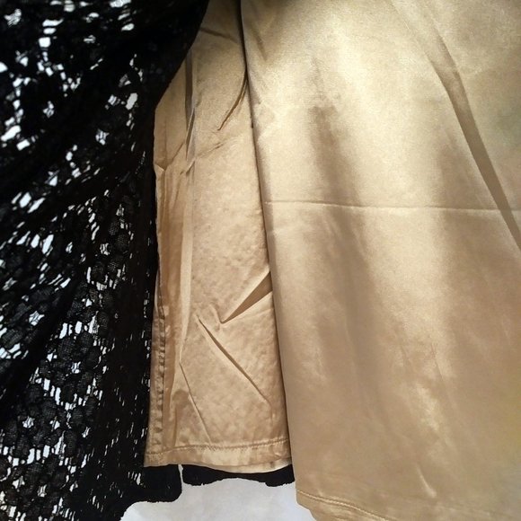 NWOT Femme de Carriere Black & Gold Lace Skirt, Fit & Flare, S - Picture 5 of 8
